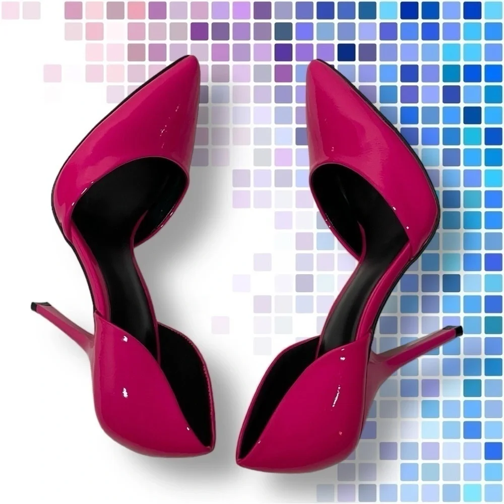 Mix No. 6 Dawnira Pump Hot Pink Patent Faux Leather Stiletto Size 10m